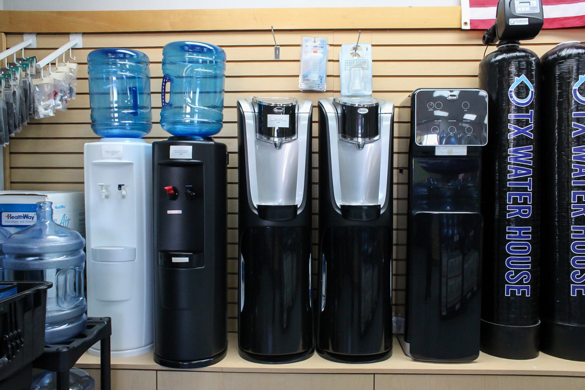 Texas Water House water bottle coolers.